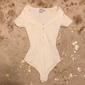 White button bodysuit